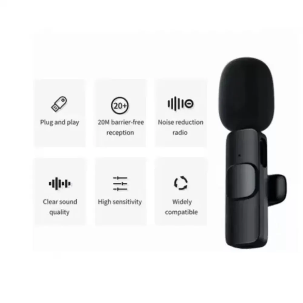 MICROFONE DE LAPELA SEM FIO 2 EM 1 - TIPO-C - Imagem 2